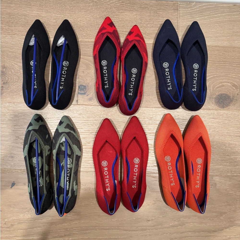 Rothy's Women's Flats - Black, Red, Navy, Camo, Orange